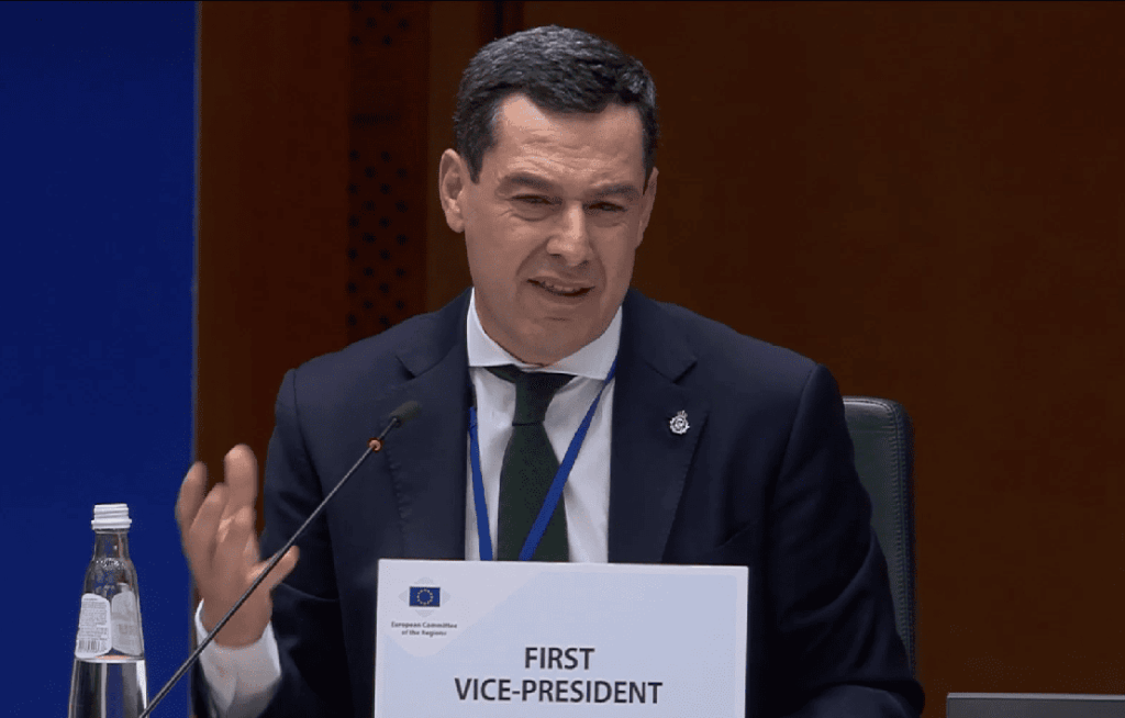 Juanma Moreno reclama en Bruselas conocer las causas del apagón. Imagen: https://www.juntadeandalucia.es/