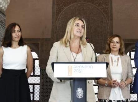 ´Marifrán Carazo, alcaldesa de Granada, durante una rueda de prensa celebrada este martes en el Cuarto Real de San Domingo. Imagen: Ayuntamiento de Granada