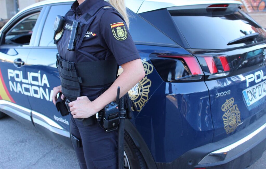 Un agente y un vehículo de la Policía Nacional. - POLICÍA NACIONAL - Archivo