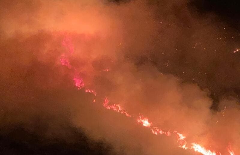 Incendio en el entorno de los túneles del Serrallo. Imagen: Esther Falcón