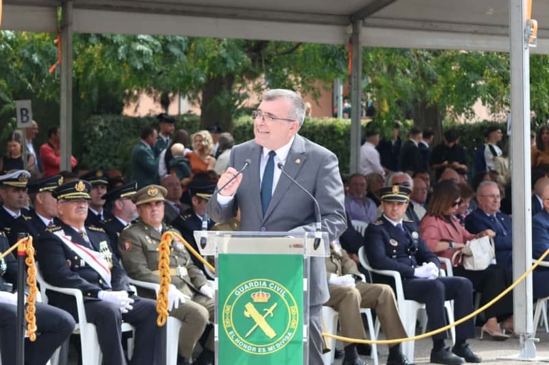 José Antonio Montilla, subdelegado del Gobierno en la provincia de Granada, durante el acto acto institucional celebrado en la Comandancia de la Guardia Civil con motivo del Día de la Virgen del Pilar. Imagen: Subdelegación del Gobierno