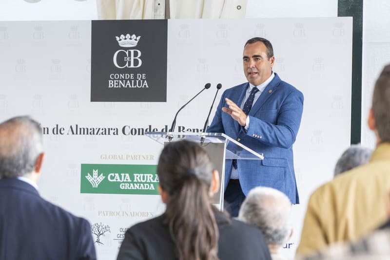 Rafael Serrano, presidente del Consejo Rector de la Sociedad Cooperativa Andaluza Conde de Benalúa, durante su intervención