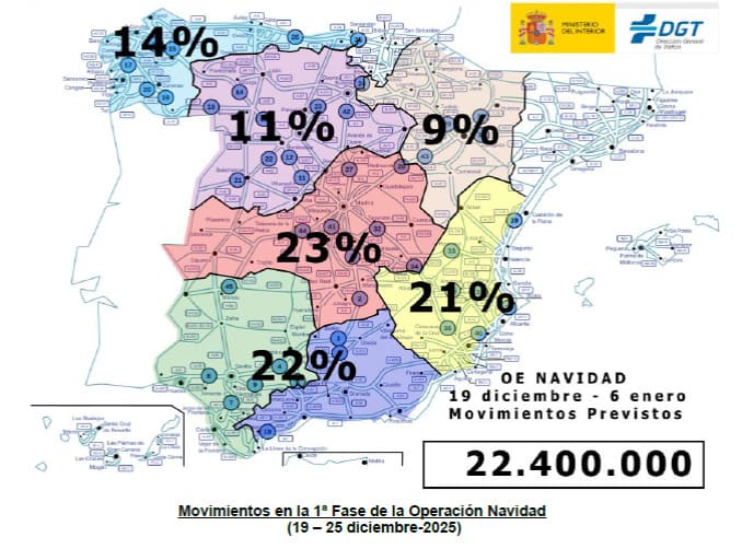 Tráfico prevé 569.000 desplazamientos por las carreteras de Granada durante el periodo navideño