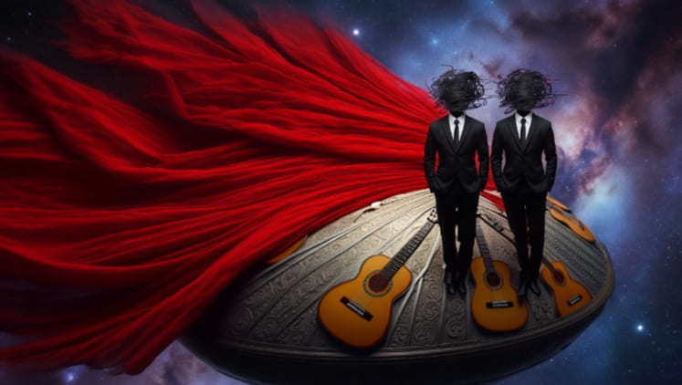 Imagen promocional de "Flamencograma", la nueva propuesta musical de Geinkioré (Rafael Amargo y Dany Cohiba)