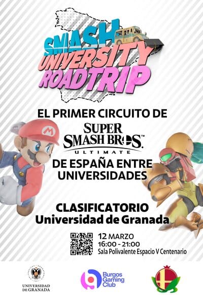 Cartel del torneo Smash University Roadtrip. Imagen: Universidad de Granada 