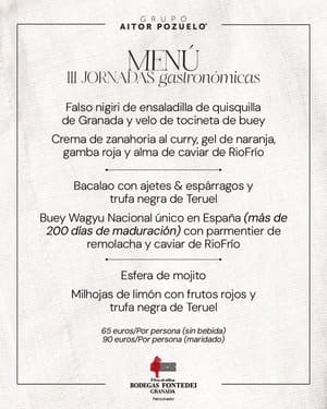 Manú de las III Jornadas Gastronómicas de Bos Taurus