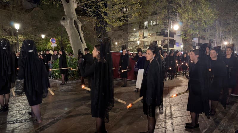 Muy Antigua, Real e Ilustre Hermandad de Nuestro Padre Jesús de las Tres Caídas y Nuestra Señora del Rosario en sus Misterios Dolorosos. Imagen: Luis M. Guzmán