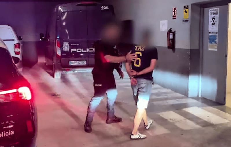 Imagen de la detención del presunto agresor sexual. Imagen: Cuerpo Nacional de Policía