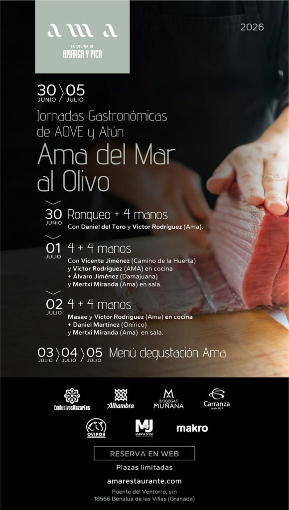 Cartel de las 'Jornadas de Atún y AOVE: AMA entre el mar y el olivar'. Imagen: Conde de Benalúa
