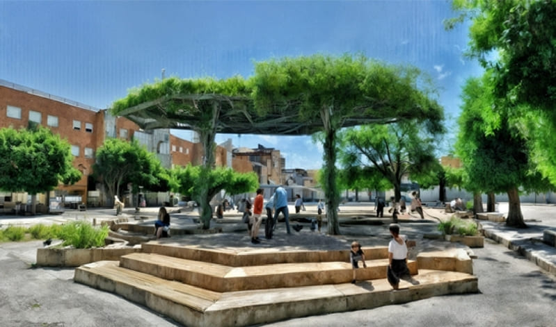Recreación del proyecto para crear refugios climáticos en la ciudad de Granada. Imagen: Ayuntamiento de Granada