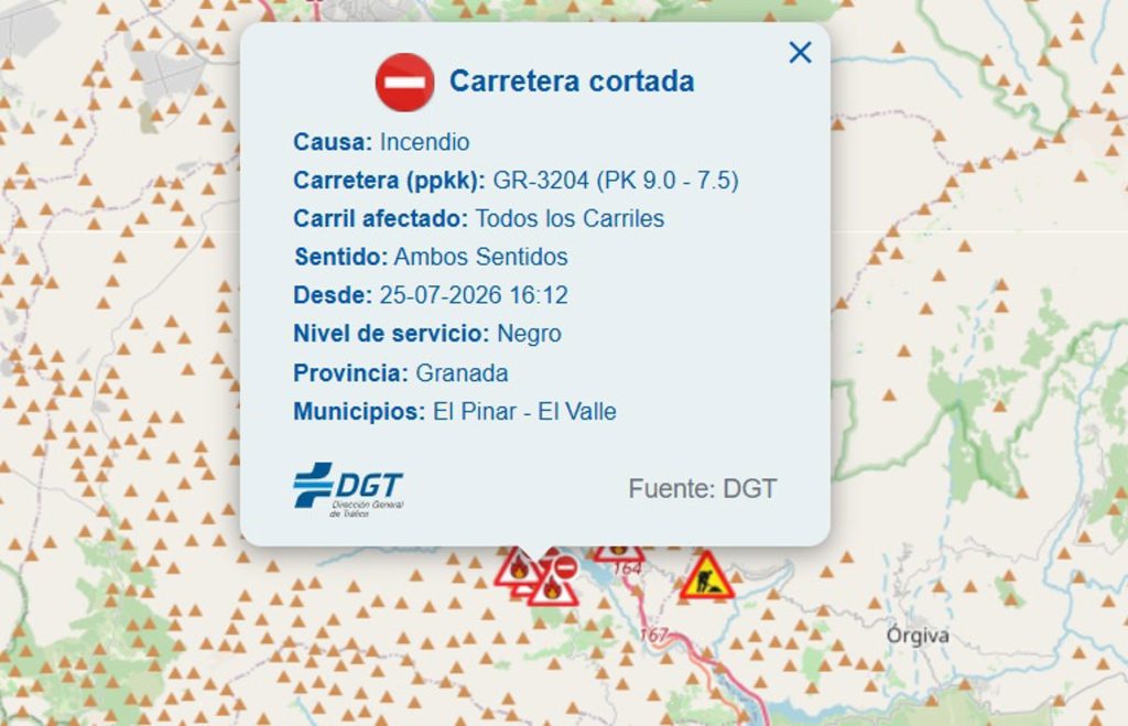 Incidencia en la carretera GR-3204. - 112 ANDALUCÍA