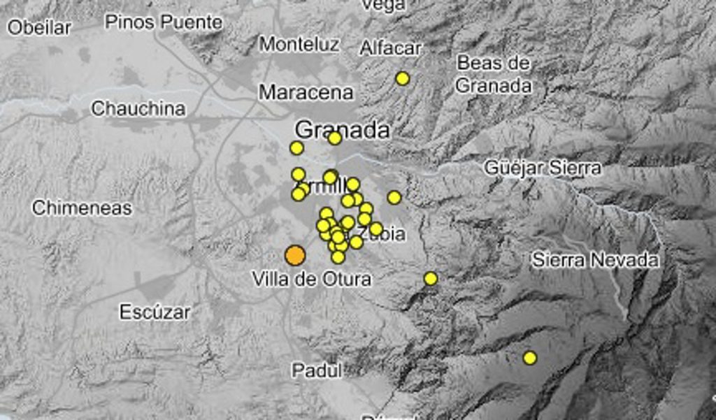 Movimientos sísmicos en Granada y su área metropolitana. IMAGEN: IGN (EP)