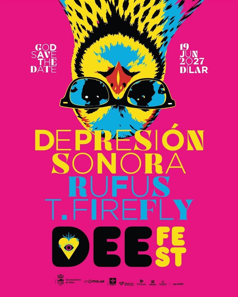 Cartel de la próxima edición del DEE FEST, que tendrá lugar el 19 de junio de 2027 en el Parque de la Ermita de Dílar. IMAGEN: UNOMOLAR PRODUCCIONES